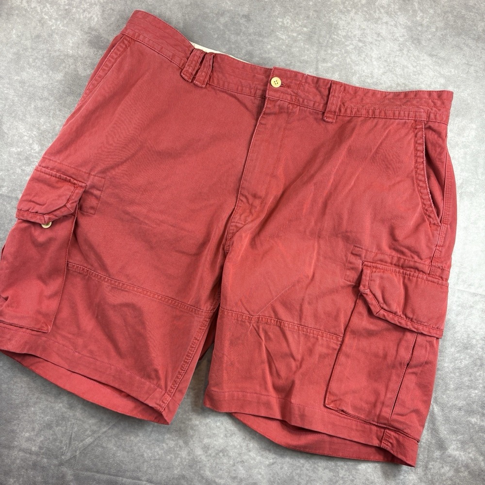 Polo Ralph Lauren Cargo Shorts Mens 44B Big Pink Salmon Vintage Preppy Cotton